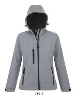 SOL'S REPLAY WOMEN - Kapucnis felső SOFTSHELL Grey Melange